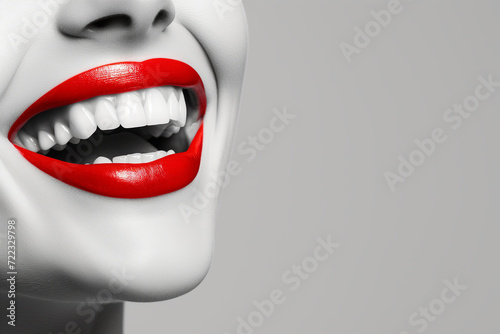 Vibrant Smile with Classic Red Lipstick