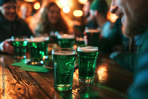 Green Beer on Table at St. Patrick's Day Party