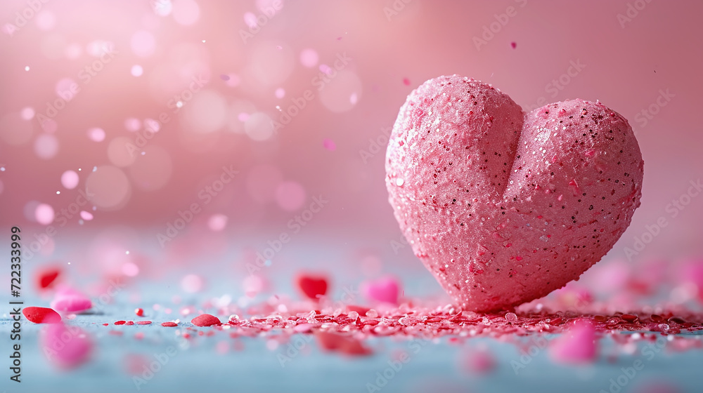 Obraz premium Happy Valentines Day, Romantic background, Love wins, Celebrating special occasion together, Elegant Valentine's Day Card Design, Romantic banner with Copy Space