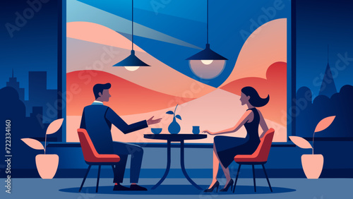 a couple enjoying a romantic dinner at a minimalis