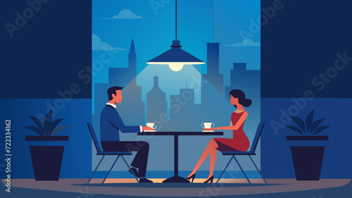 a couple enjoying a romantic dinner at a minimalis