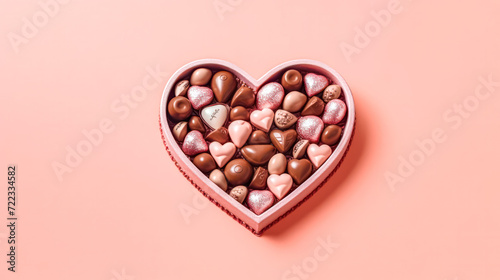 Delight your senses with heart shaped candies in a charming box on a pink background © Алла Морозова