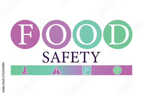 Creative Food safety concept vector illustration with control and analysis icons. 