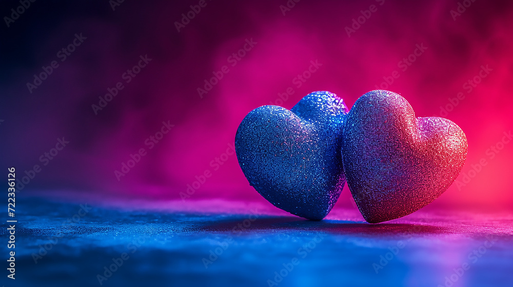 Obraz premium Happy Valentines Day, Romantic background, Love wins, Celebrating special occasion together, Elegant Valentine's Day Card Design, Romantic banner with Copy Space
