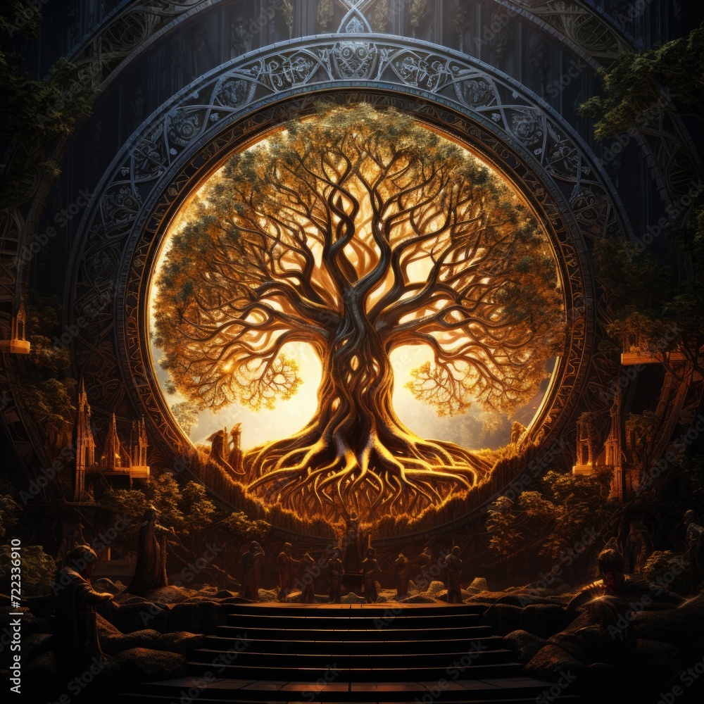 Tree of Life, Yggdrasil, intricate details, cinematic light