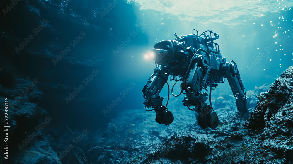AI robot work in Underwater Environments, - AI Generated AI robot work in Underwater Environments, - AI Generated