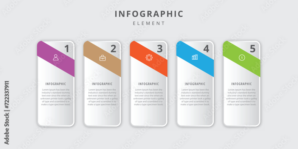 Vector four point infographic element business strategy with icons Vector four point infographic element business strategy with icons