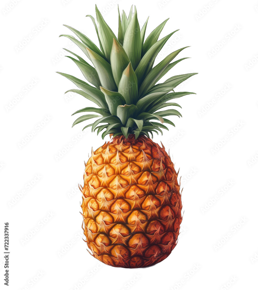 a_pineapple_on_transparent_background_in_the_style a_pineapple_on_transparent_background_in_the_style