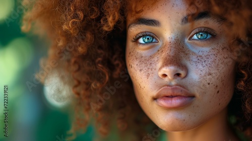 A close-up shot highlighting the natural beauty and self-love of a girl, [body positive girl.]