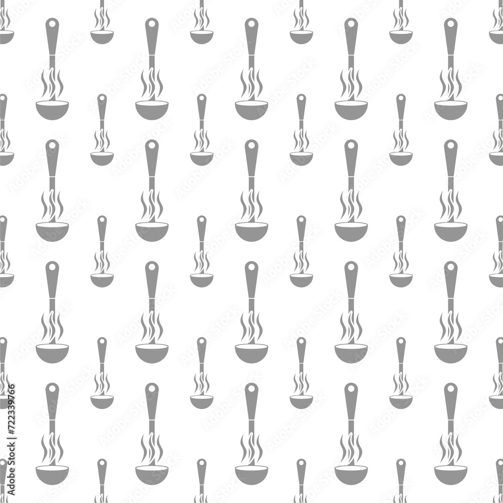 Cooking ladle seamless pattern isolated on white background Cooking ladle seamless pattern isolated on white background