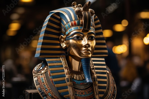 egyptian Tutankhamun's burial mask. ai generated photo