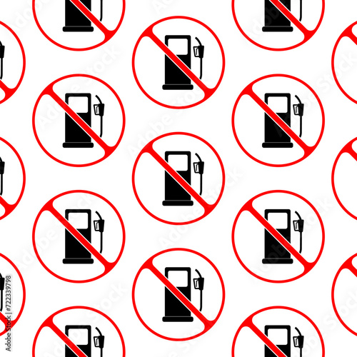 No fuel seamless pattern isolated on white background