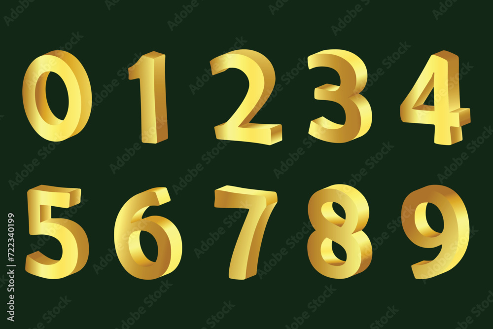 Golden Numbers Vector Golden Numbers Vector