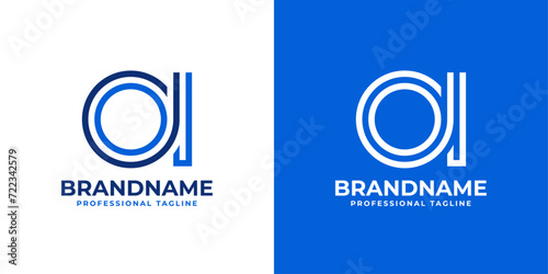Letters OI Line Monogram Logo, suitable for business with OI or IO initials