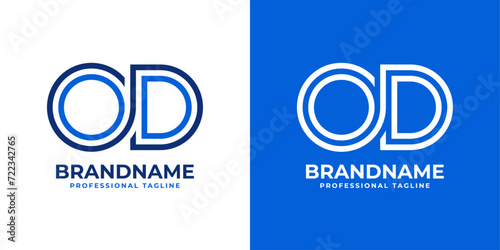 Letters OD Line Monogram Logo, suitable for business with OD or DO initials