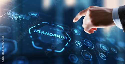 Businessman clicks Standards Quality assurance and control concept photo