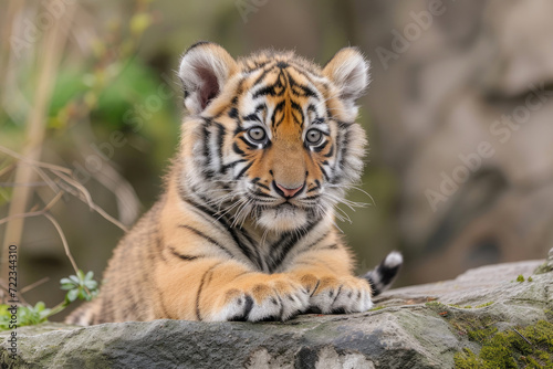 The whimsy of a tiger tot, emanating innocence and wonder © Veniamin Kraskov