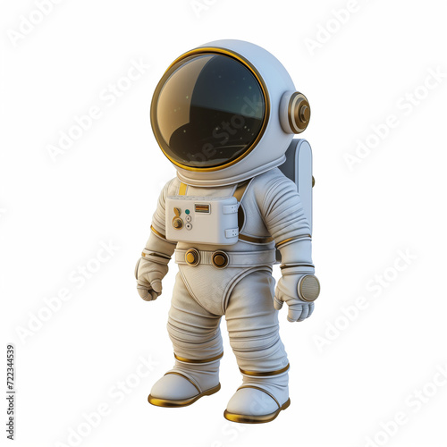
3d render spaceman character on white background, Generative AI