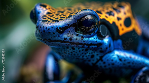 Close up of a dart frog (Dendrobates tinctorius azureus) photo