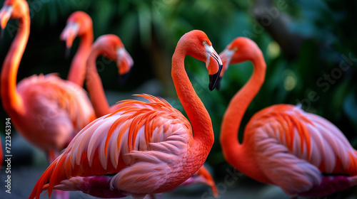 group of pink flamingos photo
