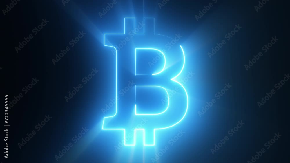 Neon bitcoin sign. Computer generated 3d render Neon bitcoin sign. Computer generated 3d render
