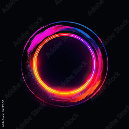 he cover of esiluatures energy element in a circle, in the style of neon hallucinations, milleniwave, iconic album covers, dark amber and pink, duckcore, haiku like phrases, post-minimalist structures