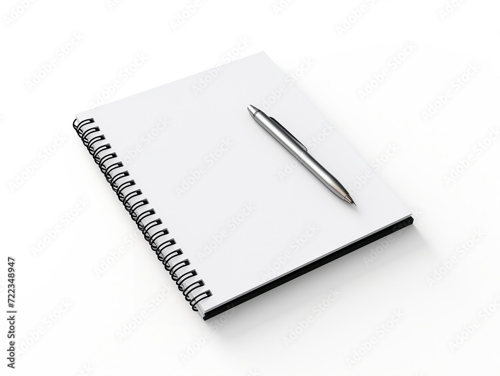 Notebook and pen isolated on white background Notebook and pen isolated on white background