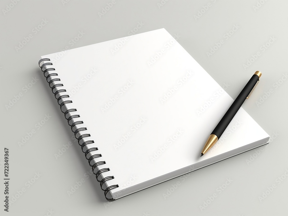 Notebook and pen isolated on white background Notebook and pen isolated on white background