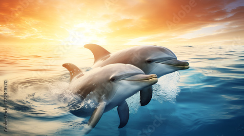 Oceanic Ballet,A Symphony of Dolphins in Flight © Aleey