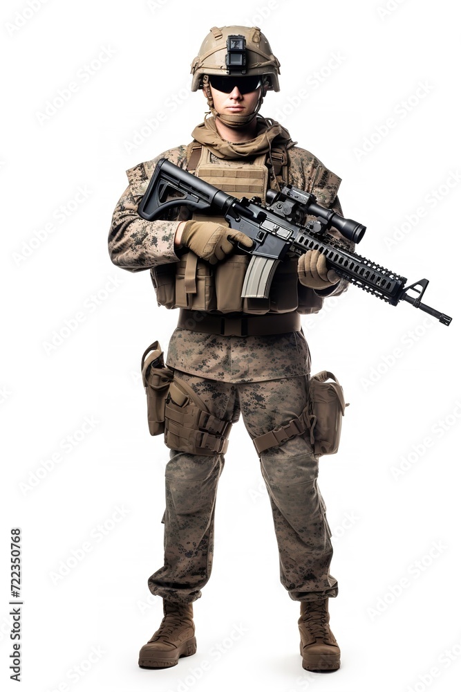 Armed Soldier Ready for Action, AI Generated Armed Soldier Ready for Action, AI Generated
