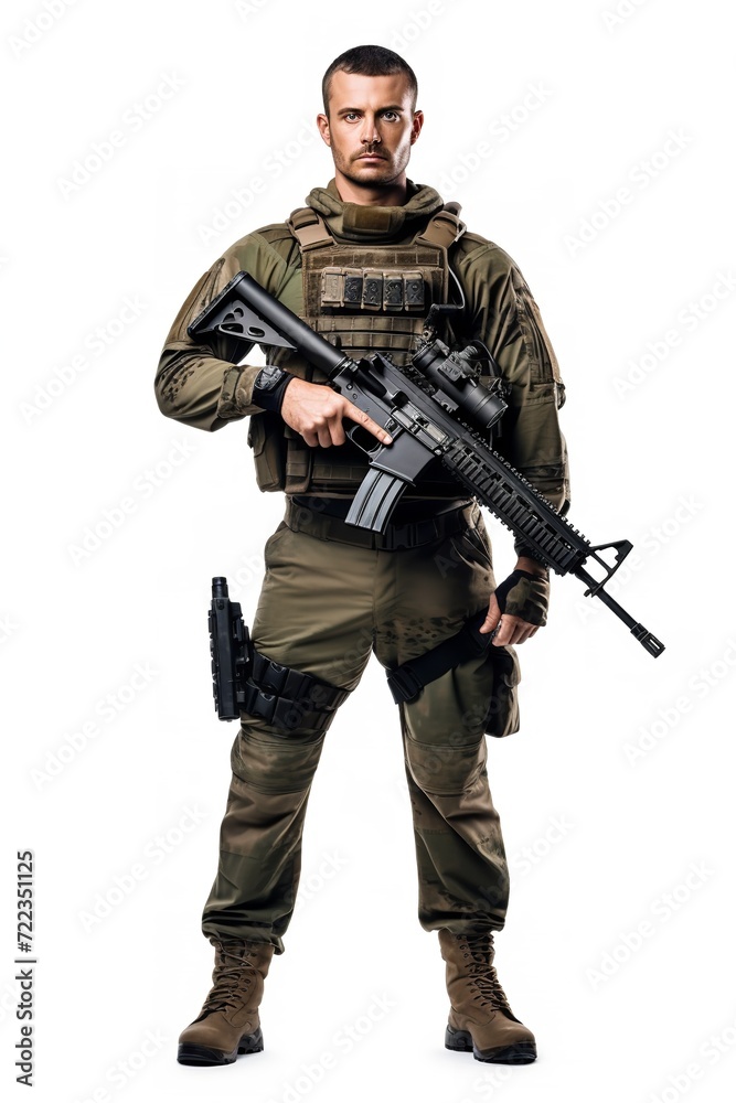 Armed Soldier Ready for Action, AI Generated Armed Soldier Ready for Action, AI Generated