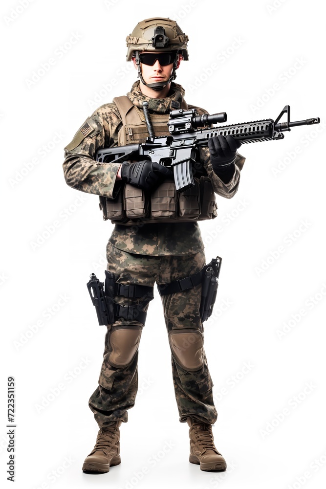 Armed Soldier Ready for Action, AI Generated Armed Soldier Ready for Action, AI Generated