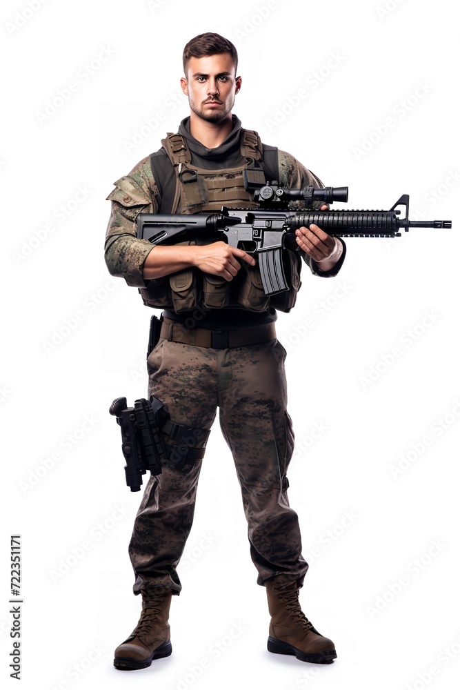 Armed Soldier Ready for Action, AI Generated Armed Soldier Ready for Action, AI Generated