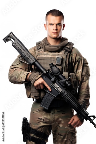 Armed Soldier Ready for Action, AI Generated