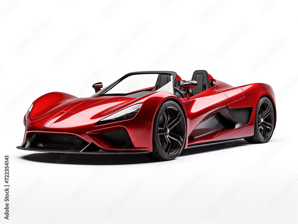 Sleek Roadster Car Cruising Coastal Roadway - AI Generated Sleek Roadster Car Cruising Coastal Roadway - AI Generated