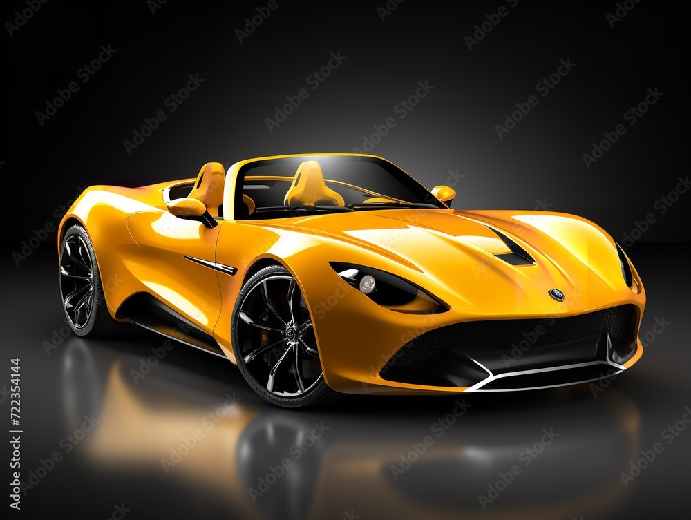 Sleek Roadster Car Cruising Coastal Roadway - AI Generated