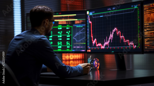 Trader Analyzing Financial Market Data.