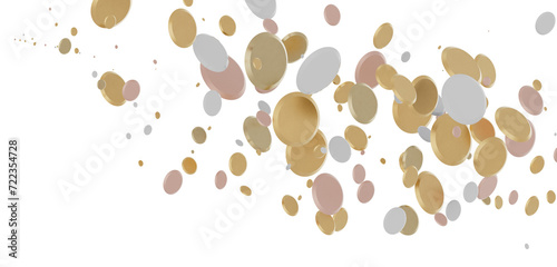 gold Bliss: Exquisite 3D Illustration of Blissful gold Confetti
