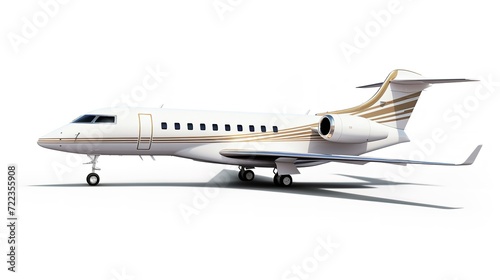 Executive Private Jet Soaring High in the Blue Sky - AI Generated