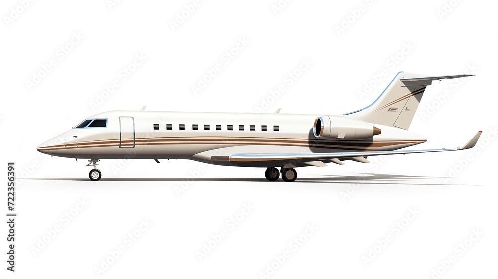 Elegant Private Jet Parked on Tarmac Ready for Takeoff - AI Generated Elegant Private Jet Parked on Tarmac Ready for Takeoff - AI Generated