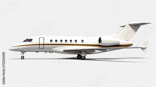 Elegant Private Jet Parked on Tarmac Ready for Takeoff - AI Generated