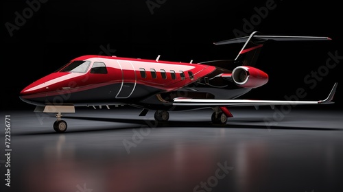 Elegant Private Jet Parked on Tarmac Ready for Takeoff - AI Generated photo