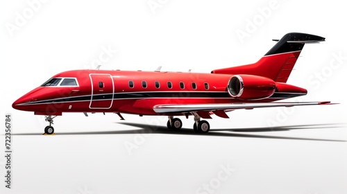 Elegant Private Jet Parked on Tarmac Ready for Takeoff - AI Generated photo