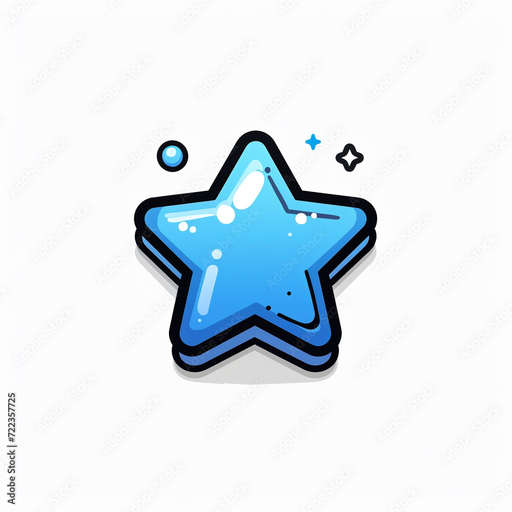 blue star isolated on white, simple line art icon of star with white background blue star isolated on white, simple line art icon of star with white background