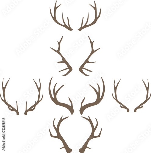 A set of silhouettes of deer or elk.