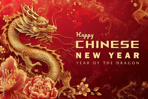Chinese New Year Poster Background  Year Of The Dragon