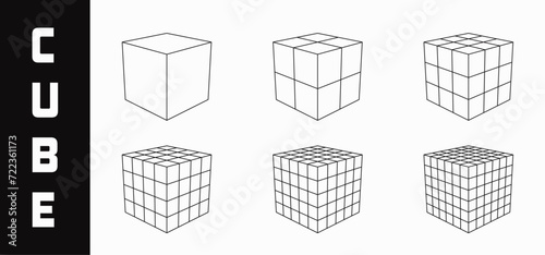 Set of cubes. Collection of design elements. Vector illustration, isolated background