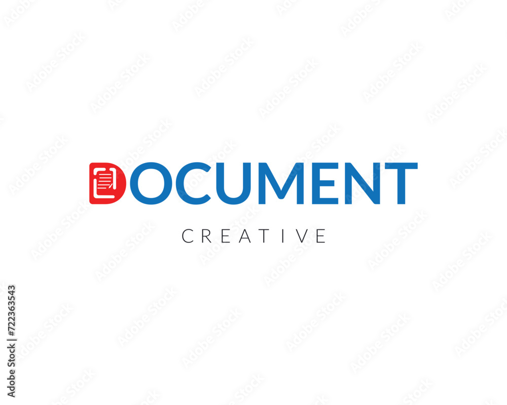 Paper document logo flat vector design