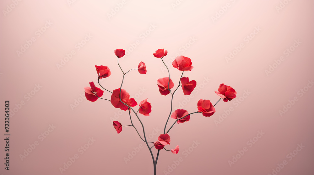 Minimalist Love Flower Floral Elegance Background Ai Generative
