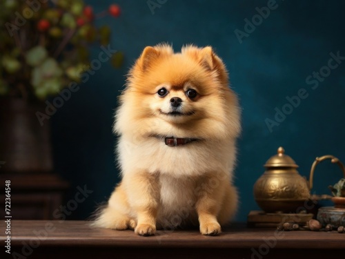 pomeranian puppy on the floor